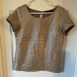 The Limited Blouse Women’s Size Medium Short Sleeve Keyhole Metallic Glittery